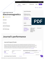 Advanced Electromagnetics: Journal S Performance