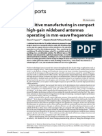 Additive Manufacturing in Compact High Gain Wideband Antennas Operating in MM Wave Frequencies