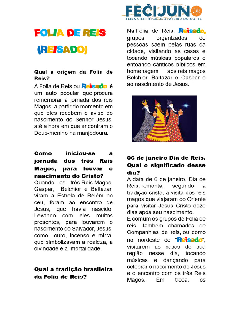 Folia de Reis - TEXTO 2 | PDF | Magos Bíblicos