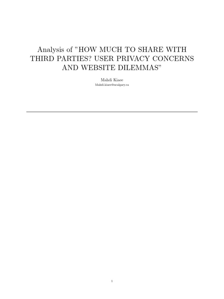 Mahdi Kiaee Privacy Paper Analysis | PDF | Privacy | Internet Privacy
