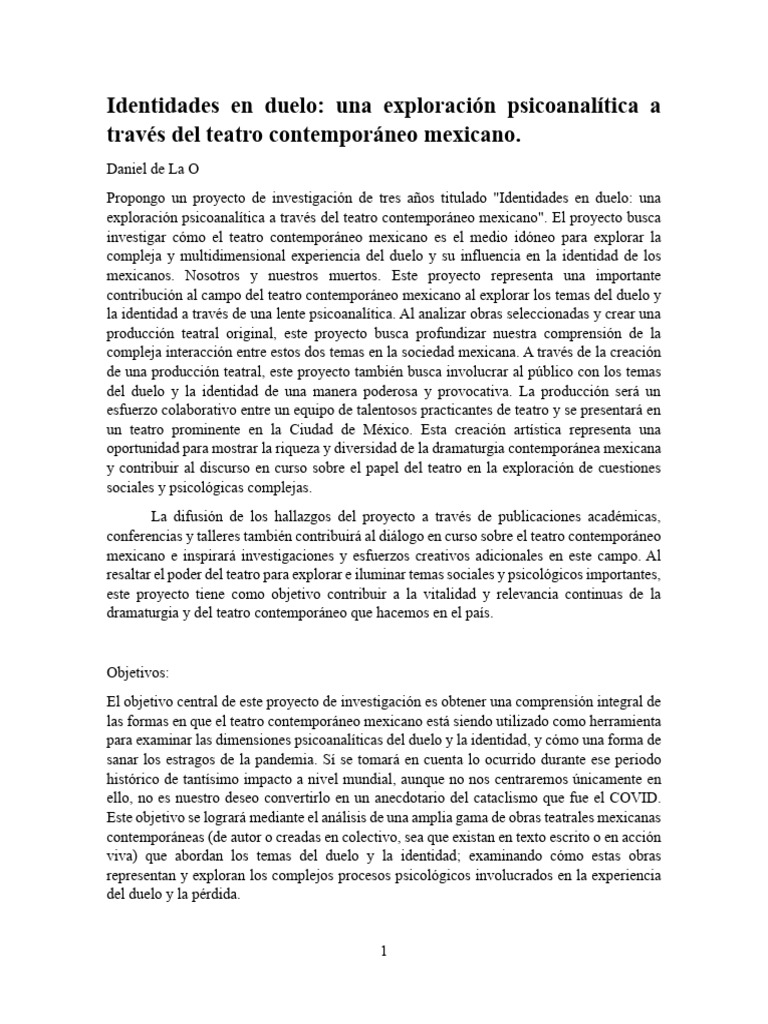 Proyecto art stico snca pdf teatro psicoan lisis