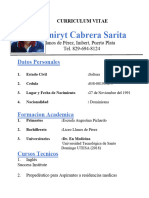 CURRICULUM VITAE Yaniryt Cabrera Sarita 1