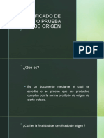 Certificado de Origen o Prueba de Origen