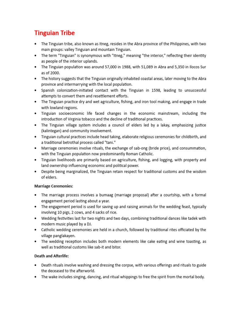 Tinguian Tribe: Culture and Traditions | PDF | Engagement