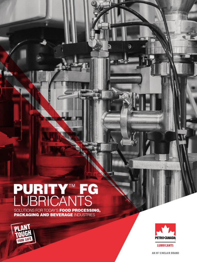 Purity FG Brochure LUB3372E PDF Lubricant Hazard Analysis And