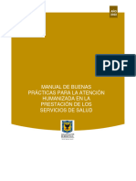 Manual de Buenas Prácticas para La Atención Humanizada en La Prestación de Los Servicios de Salud