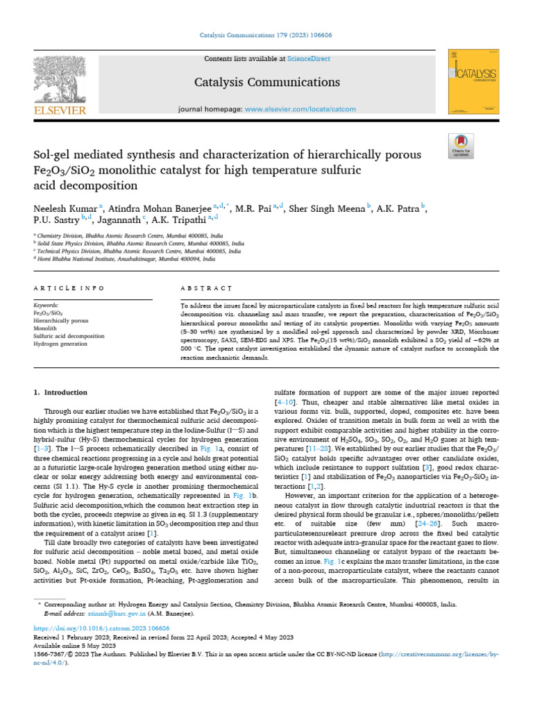 Sol Gel Mediated Synthesis and Characterization of Hierarchically | PDF
