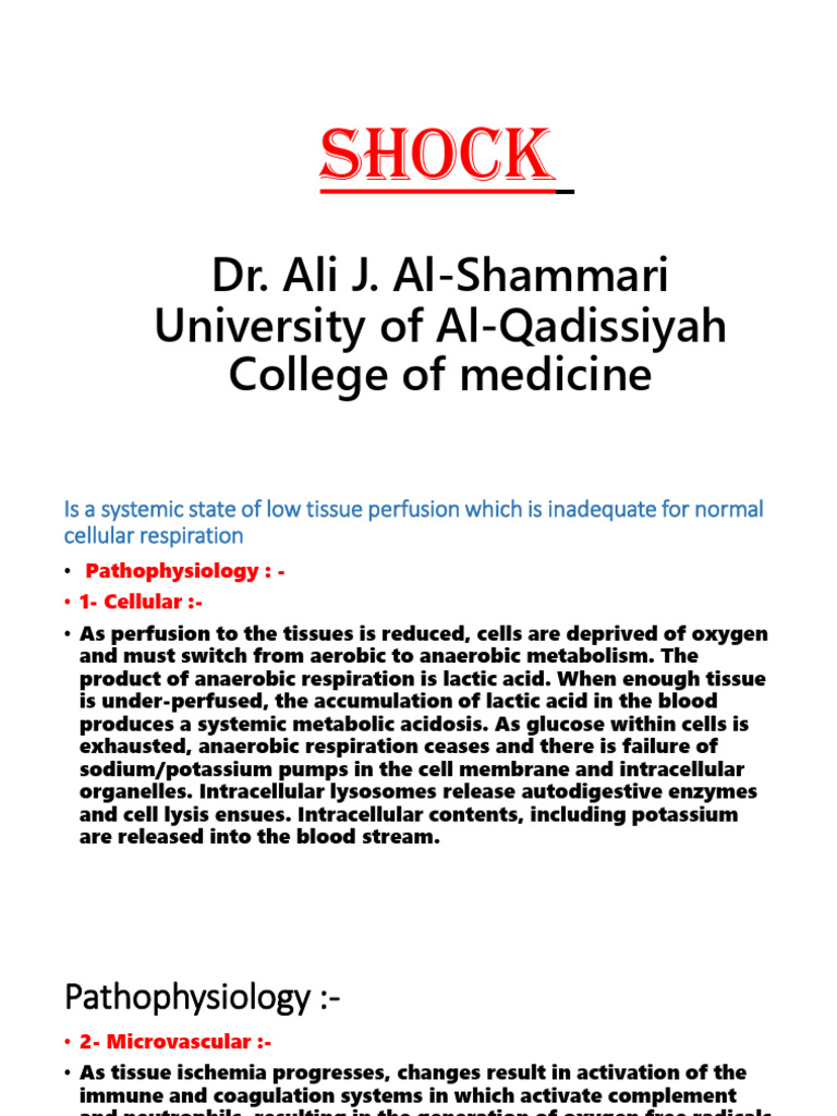 Pathogenesis of Shock Explained | PDF | Shock (Circulatory) | Blood ...
