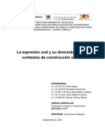 La Expresión Oral y Su Diversidad en Los Contextos de Construcción Social