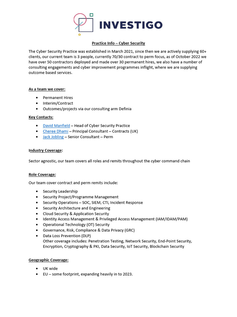 Cyber Security Recruitment Services Overview | PDF | Computer Security ...