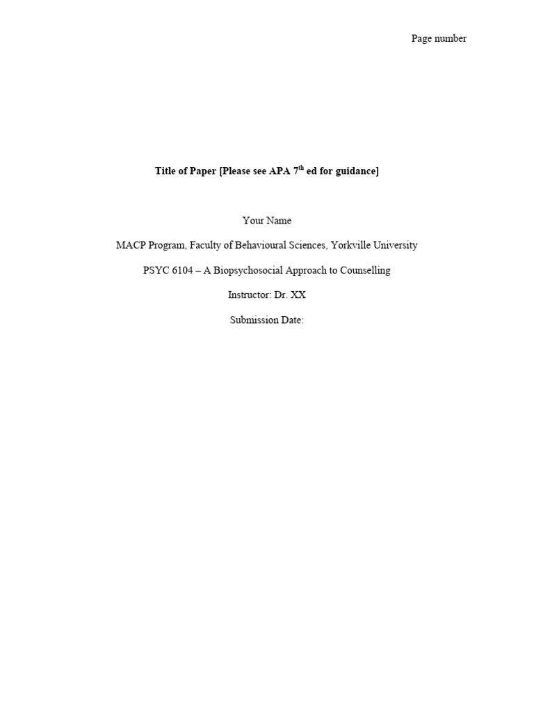 Biopsychosocial Factors in Counseling | PDF | Apa Style | Science