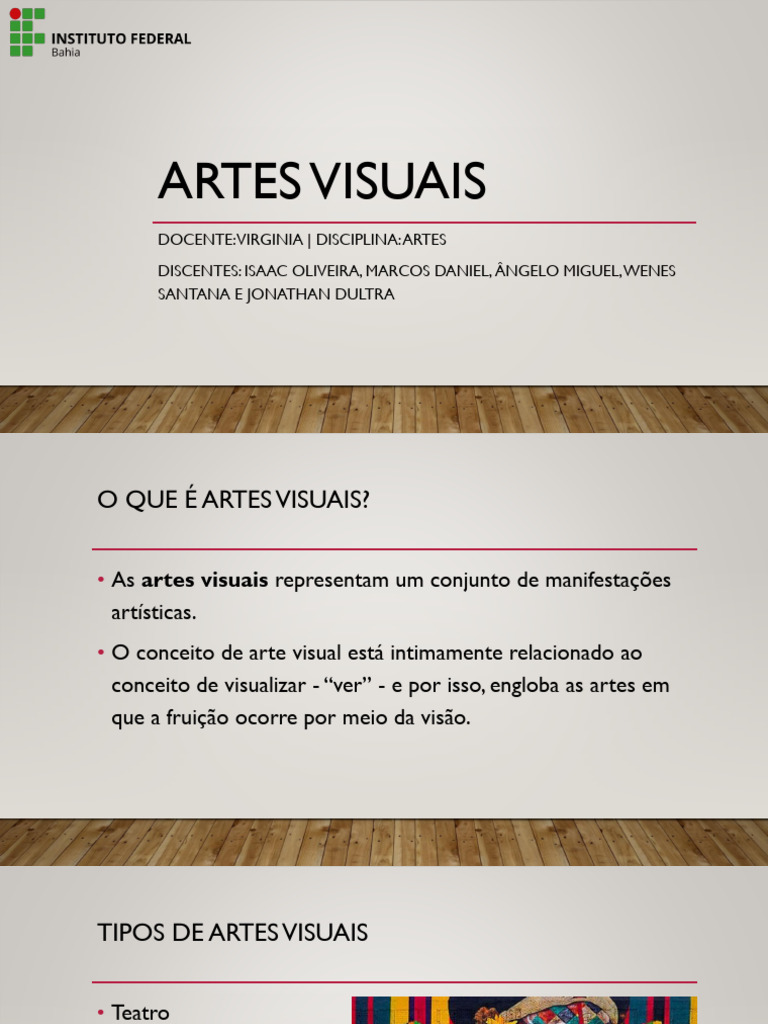 Conceitos e Tipos de Artes Visuais | PDF | Pinturas | Fotografia ...