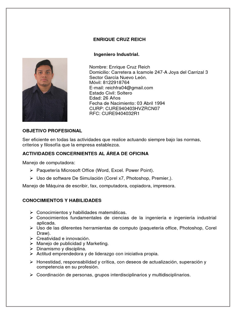 Enrique Cruz Reich | PDF | Ingeniería | Business
