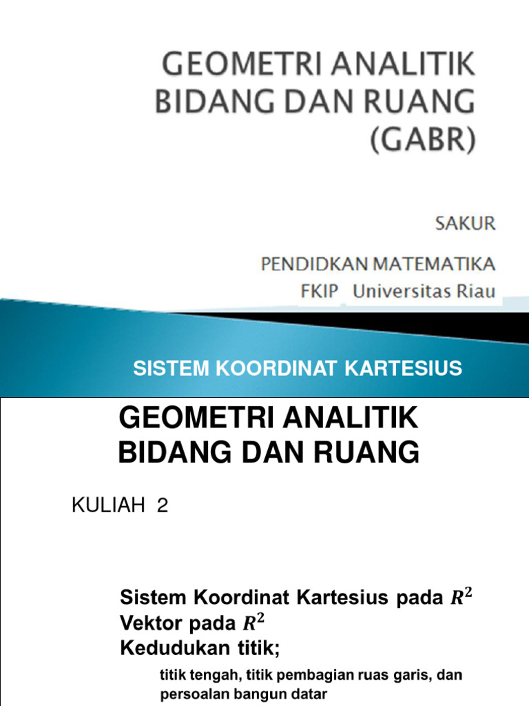 Kuliah 2 Sistem Koordinat Kartesius Autosaved Pdf