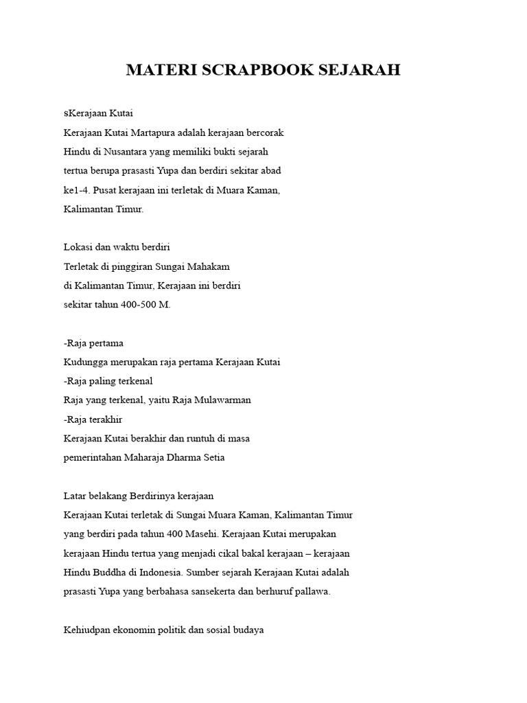 Materi Scrapbook Sejarah | PDF