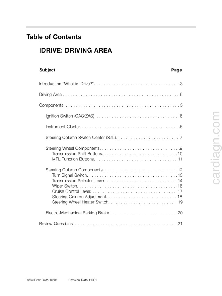 06 e65 idrive driving area pdf brake steering