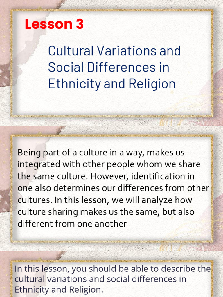 UCSP 11 12 Q1 0103 Cultural Variations and Social Differences in ...