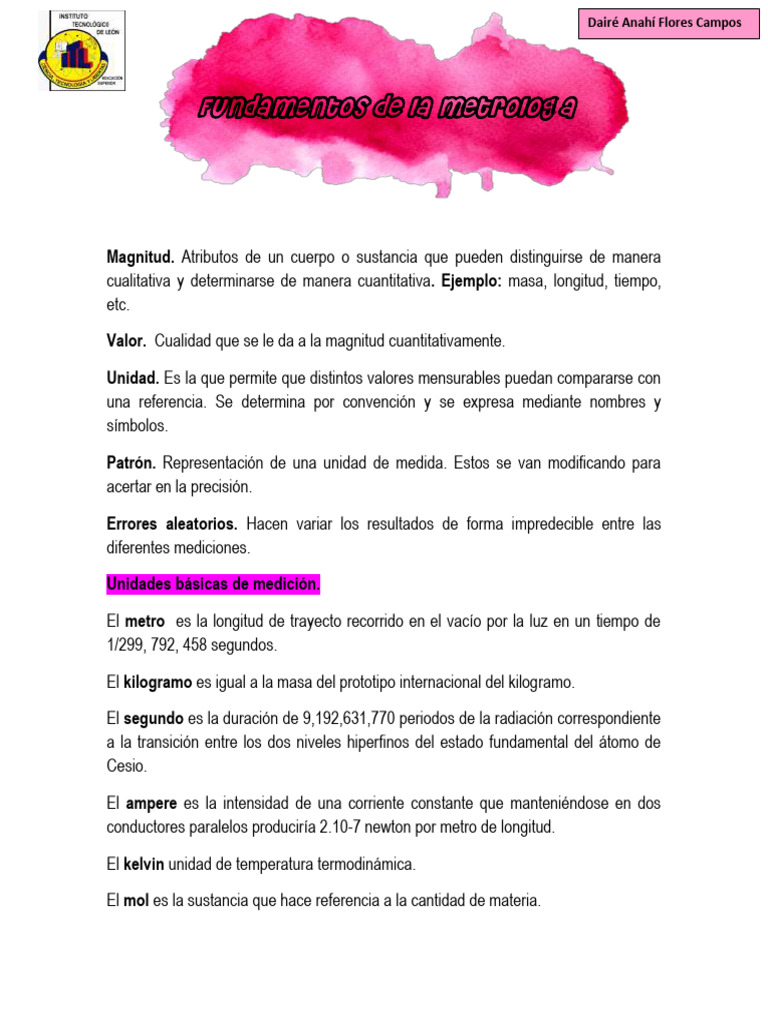 Fundamentos de La Metrología | PDF | Masa | Peso