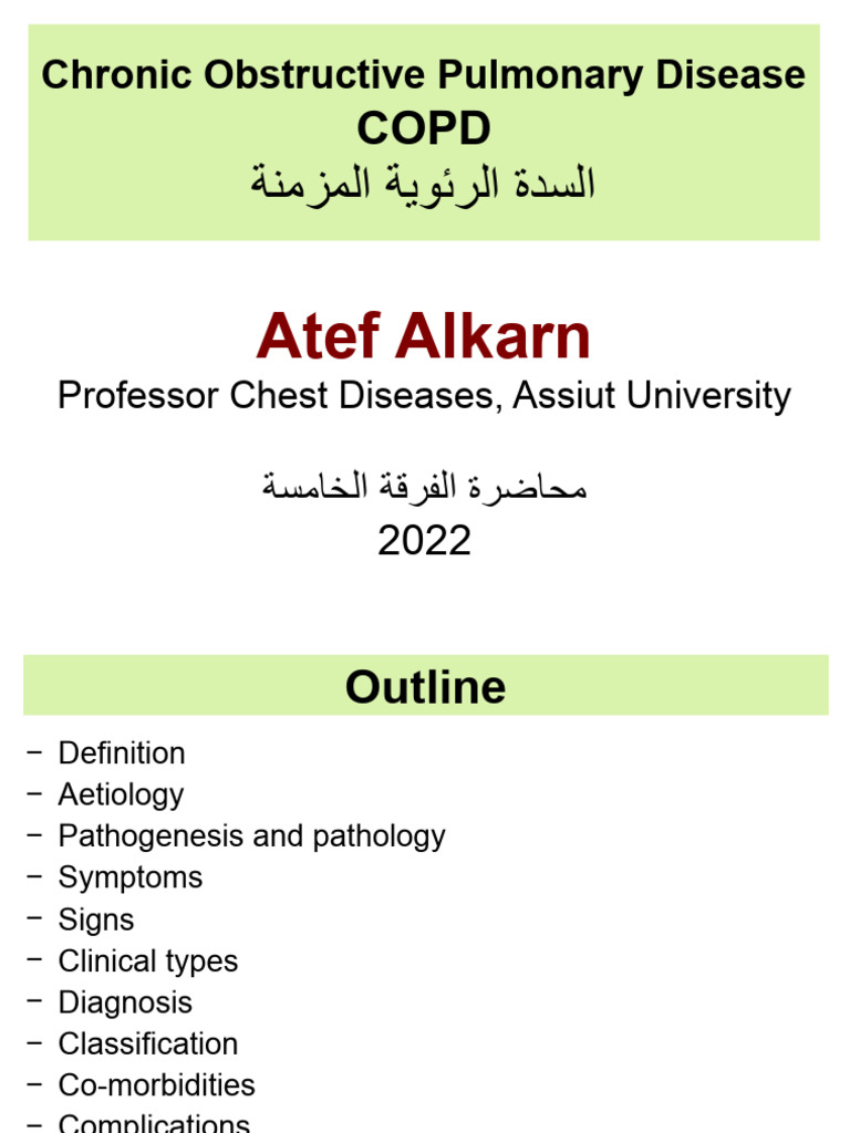 COPD Overview for UMFT Students | PDF | Chronic Obstructive Pulmonary ...