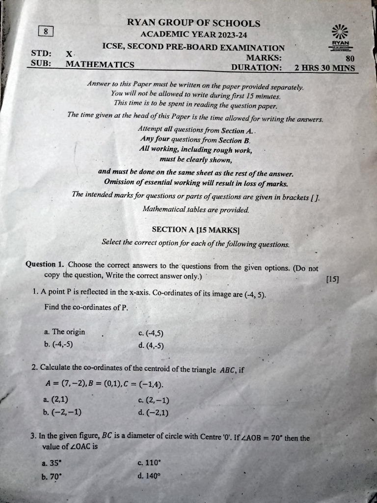 Maths Prelim 2 Paper | Download Free PDF | Circle | Mathematics