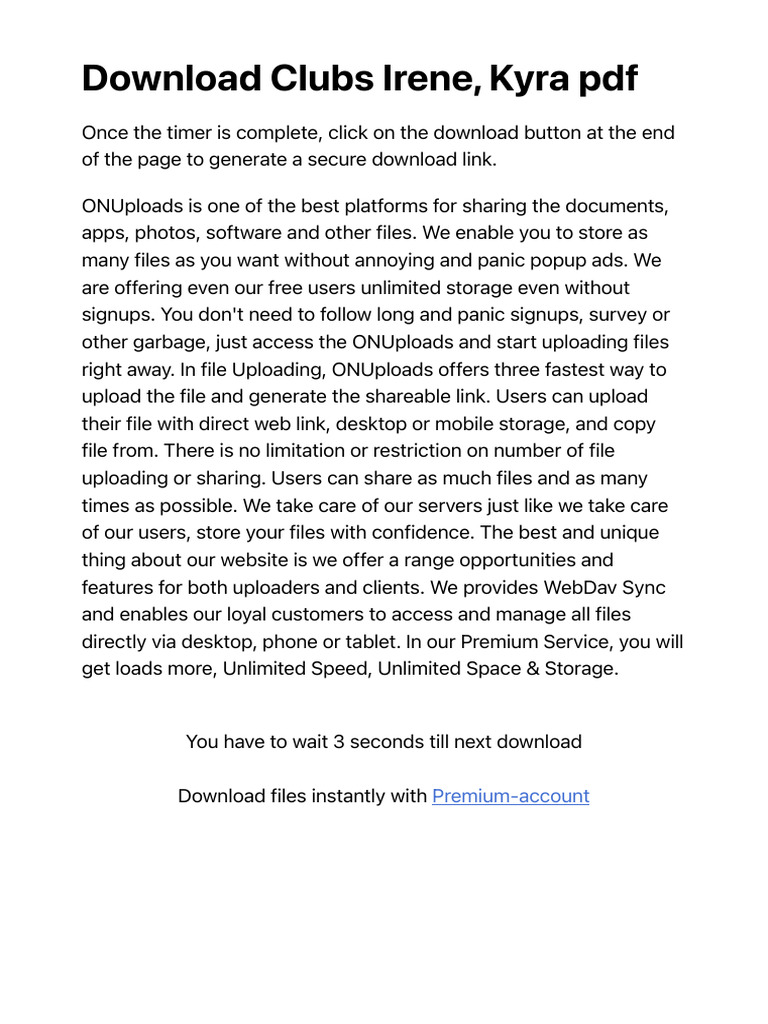 Clubs Irene, Kyra PDF