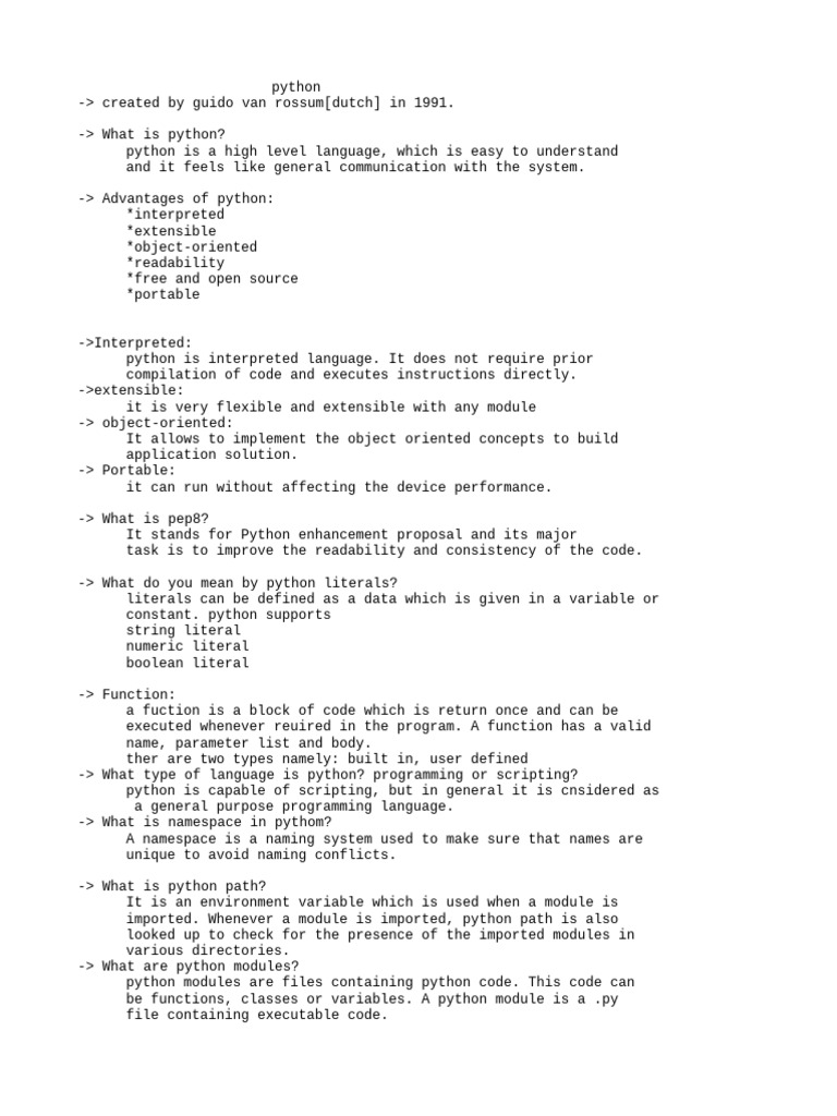 Python Preparation Questions | PDF | Python (Programming Language ...
