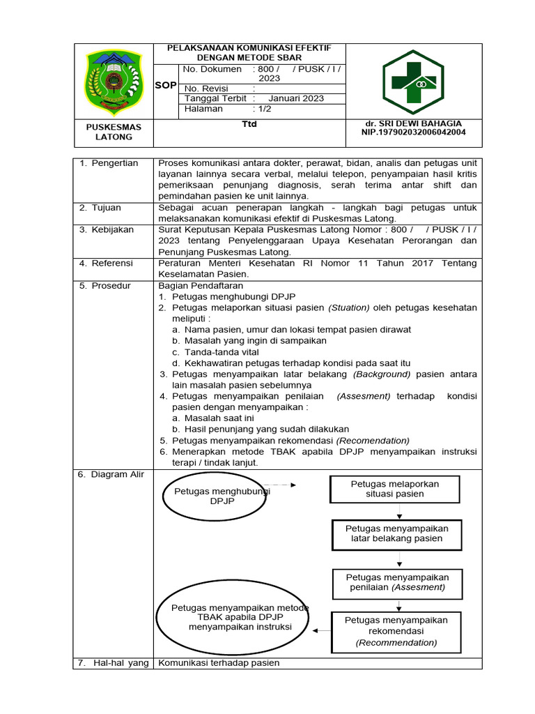 Komunikasi Efektif Metode SBAR di Puskesmas | PDF | Pengembangan Diri ...