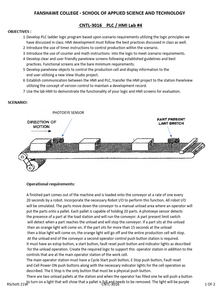 PLC - HMI Lab #4 22W1 | PDF | Programmable Logic Controller | User ...