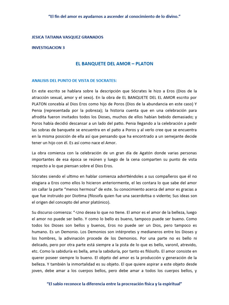 El Banquete Del Amor Platon Pdf Simposio Platón Amor