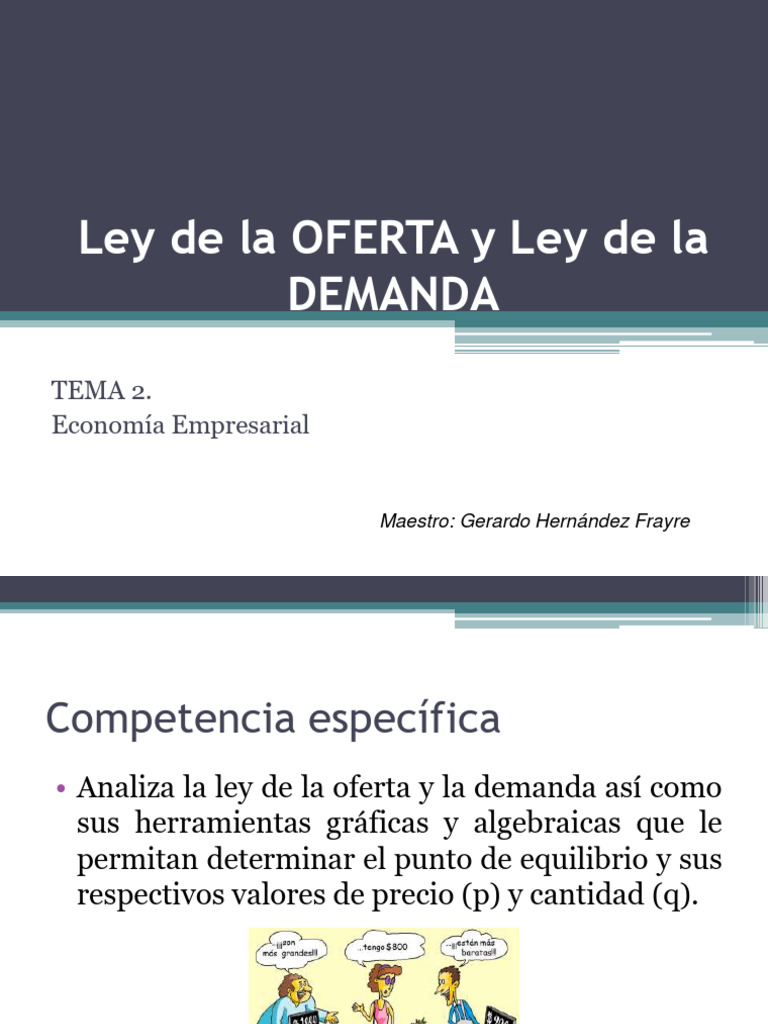 Ley de Oferta y Demanda en Economía | PDF | Oferta (economía) | Oferta ...