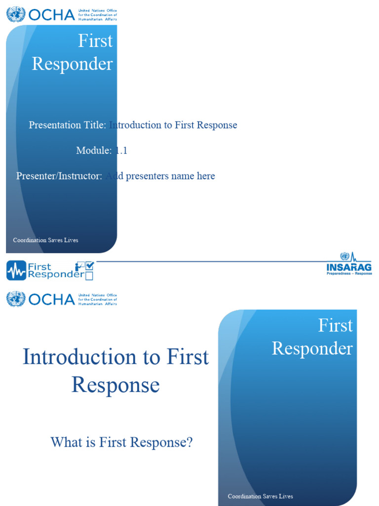 First Response Training Overview | PDF | Search And Rescue | Safety