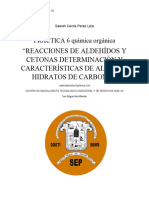 Bpractica REACCIONES DE ALDEHÍDOS Y CETONAS DETERMINACIÓN Y CARACTERÍSTICAS DE ALGUNOS HIDRATOS DE CARBONO