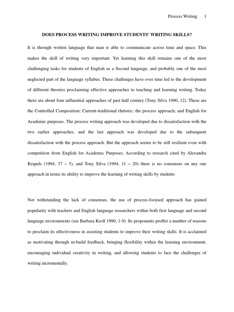 Does Process Writing Improve Students' Writing Skills? | PDF