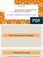 Effective Strategies in Promoting Independent Learning