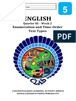 English5 q3 CLAS2 Enumeration and Time Order Text Types v4 1 Eva Joyce Presto
