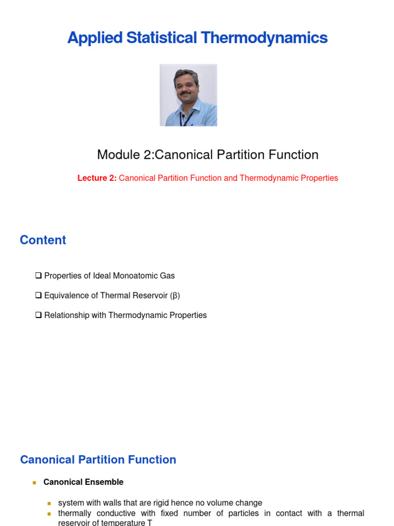 Canonical Partition Function Explained | PDF