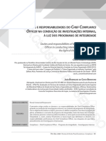 Deveres e Responsabilidades Do Chief Compliance Officer Na Condução de Investigações Internas, À Luz Dos Programas de Integridade