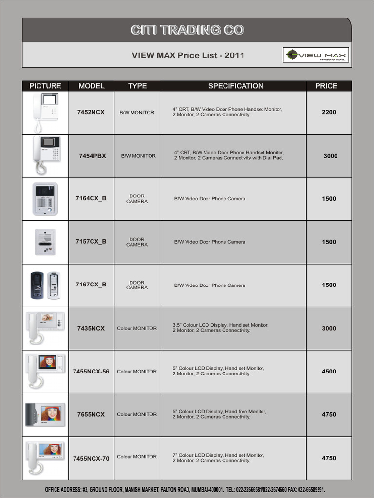 View Max 2011 Price List | PDF | Computer Monitor | Telephone