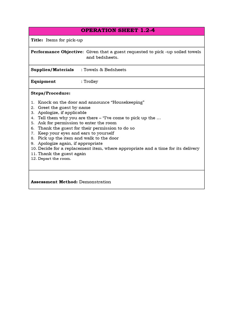 CBLM Operation Sheet Template PDF