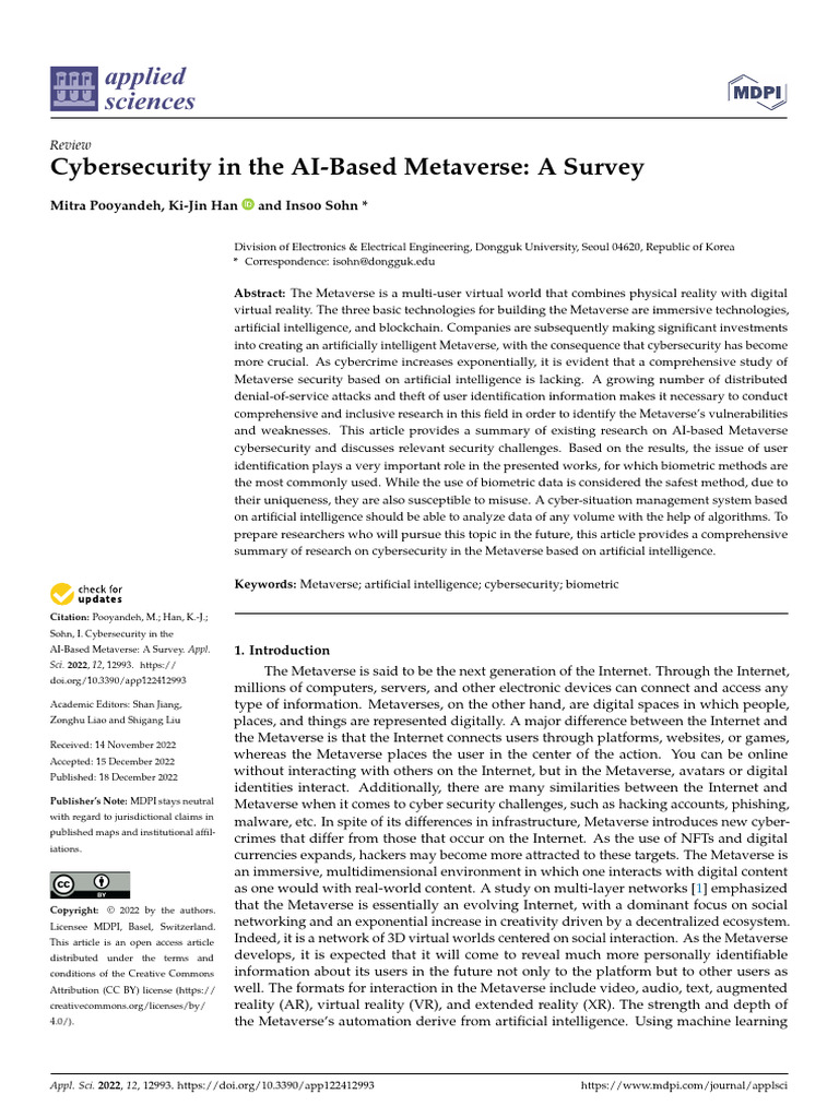 Cybersecurity in The AI-Based | PDF | Augmented Reality | Virtual Reality
