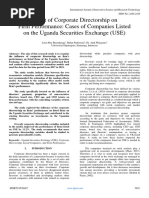 Effect of Corporate Directorship On Firm Performance: Cases of Companies Listed On The Uganda Securities Exchange (USE)