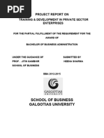 School of Business Galgotias University: Project Report On