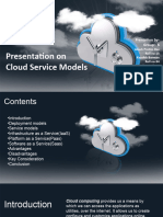 Presentation On Cloud Service Models: Prentation By-Group: - 6