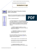 Standard Form Categorical Propositions - Quantity, Quality, and Distribution