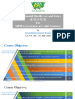 Environmental Health Law and Policy For MPH Students