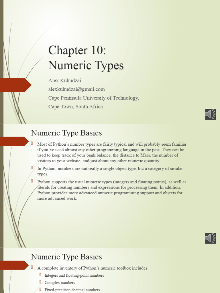 Lecture 10 numeric types pdf numbers data type