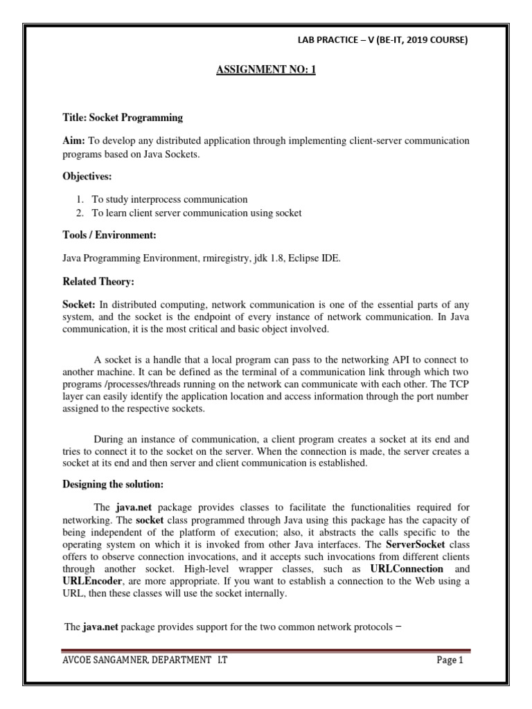 Java Socket Programming Guide | PDF | Common Object Request Broker ...