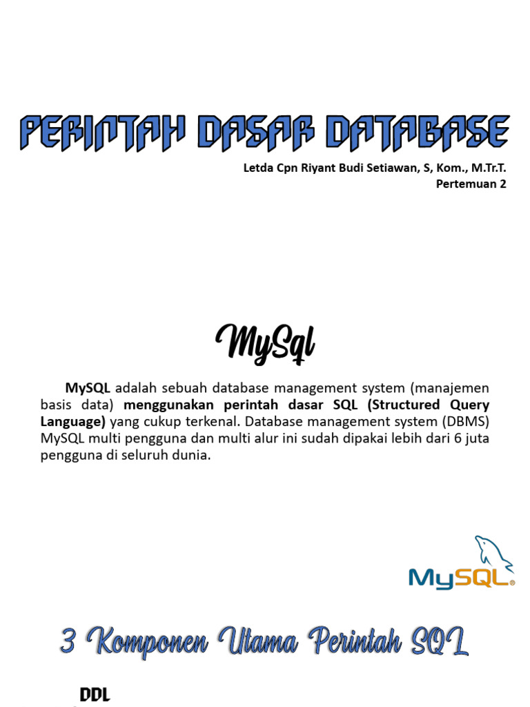 Perintah Dasar MySQL untuk Pemula | PDF
