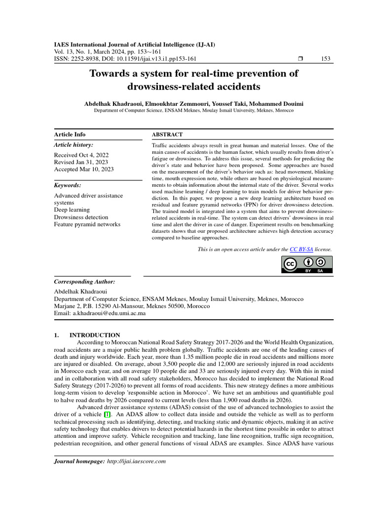 Real-Time Drowsiness Detection System | PDF | Deep Learning | Frame Rate