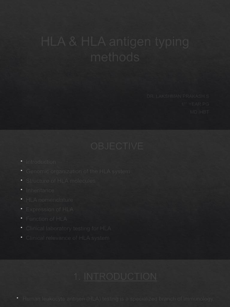HLA & HLA Antigen Typing Methods PDF Human Leukocyte Antigen Dna